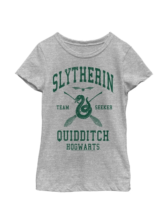 Girl's Harry Potter Slytherin Quidditch Team Seeker Graphic Tee Athletic Heather Small