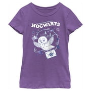 Girl's Harry Potter The Magic Letter  Graphic Tee Purple Berry Large