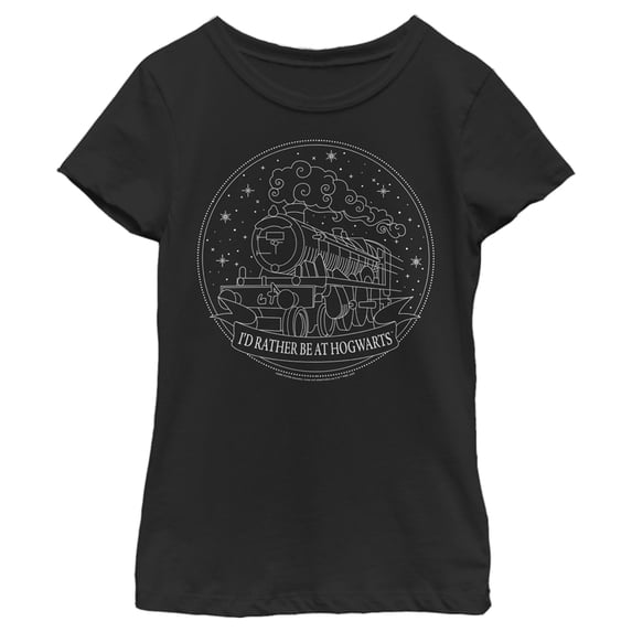 Girl's Harry Potter Train to Hogwarts Graphic Tee Black X Small