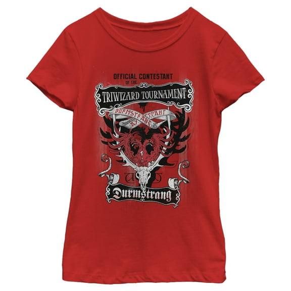 Girl's Harry Potter Triwizard Contestant Durmstrang  Graphic Tee Red X Small