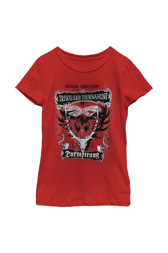 Girl's Harry Potter Triwizard Contestant Durmstrang  Graphic Tee Red X Small