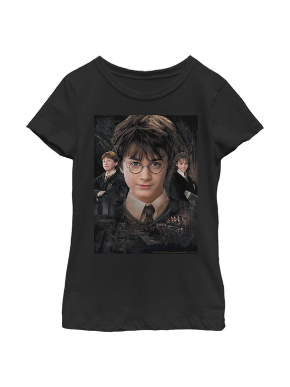 Girl's Harry Potter Wizard Best Friends Graphic Tee Black Medium