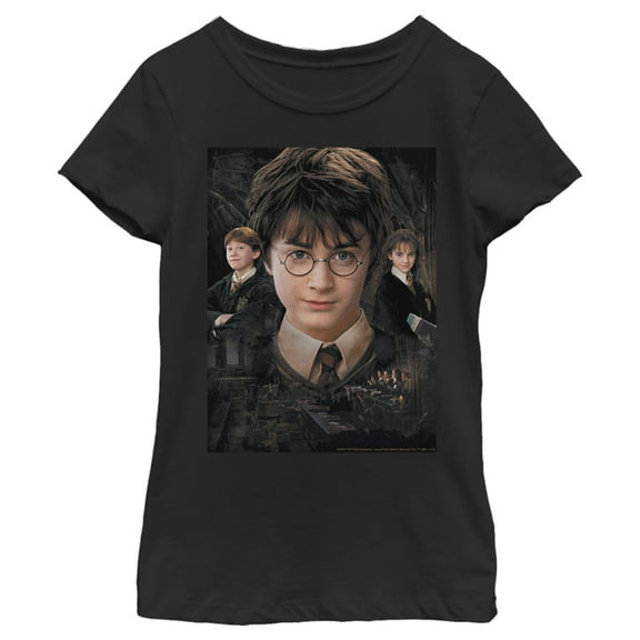 Girl's Harry Potter Wizard Best Friends Graphic Tee Black X Small