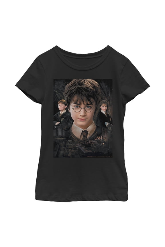 Girl's Harry Potter Wizard Best Friends Graphic Tee Black X Small