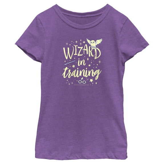 Girl's Harry Potter Wizard in Training  Graphic Tee Purple Berry Large