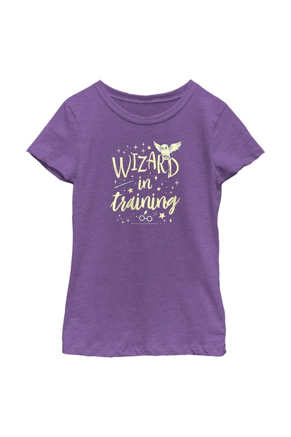 Girl's Harry Potter Wizard in Training  Graphic Tee Purple Berry Small