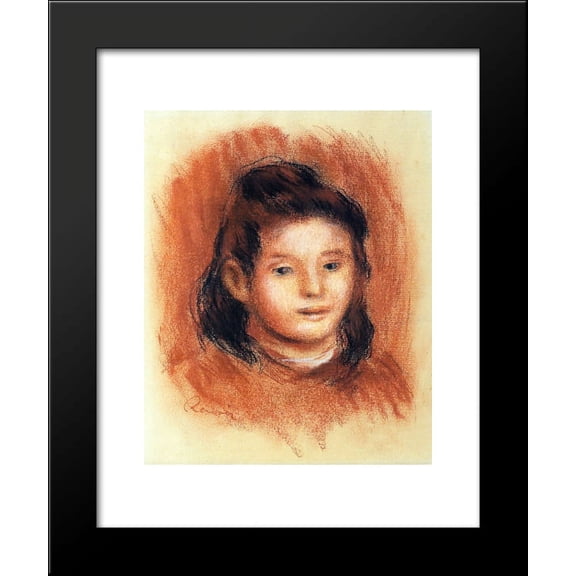 Girl s Head 20x24 Framed Art Print by Renoir, Pierre Auguste