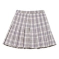 thumbnail image 1 of Girl's High Waist Plaid Pleated Mini Skirt Preppy School Uniform Tartan Skirt, 1 of 2