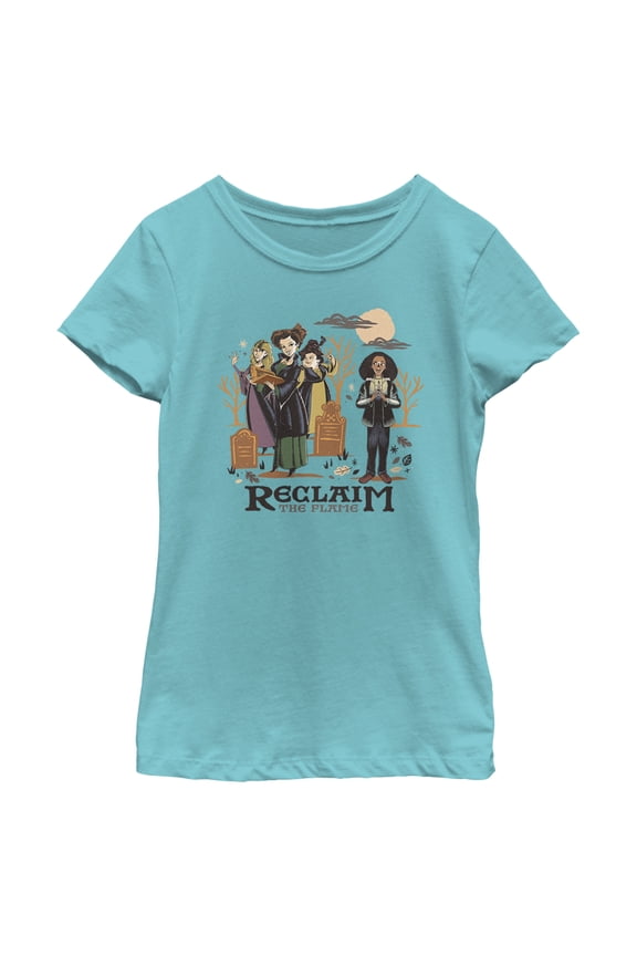Girl's Hocus Pocus 2 Reclaim the Flame Graphic Tee Tahiti Blue X Large
