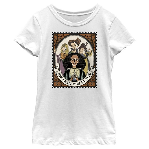 Girl's Hocus Pocus 2 Reclaim the Flame Stamp Graphic Tee White X Large
