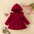 thumbnail image 1 of Girl's Hooded Trench Coat Girl Cardigan Jacket Winer Clothes Coat Toddler Boy'S Clothing Sweater Wine 9-12 Months, 1 of 6