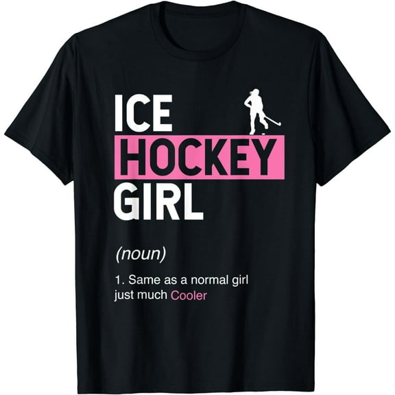Girl's Ice Hockey Gift Tee, Cute Ice Hockey Girl Definition T-Shirt
