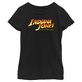 thumbnail image 1 of Girl's Indiana Jones and the Dial of Destiny Official Movie Logo  Graphic Tee Black Small, 1 of 4