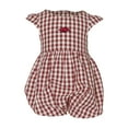 thumbnail image 1 of Girl's Infant Garb Cardinal Arkansas Razorbacks Cara Gingham Ruffled Bodysuit, 1 of 1