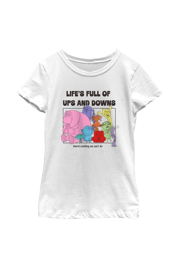 Girl's Inside Out 2 Life's Full of Ups and Downs  Graphic T-Shirt
