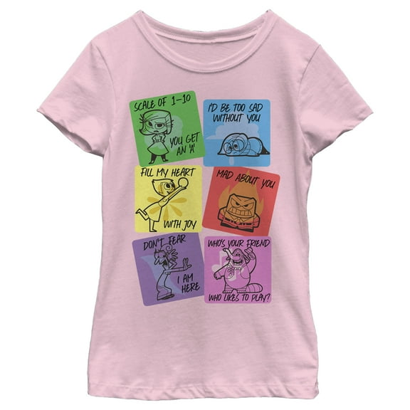 Girl's Inside Out Emotions Valentine Cards  Graphic T-Shirt