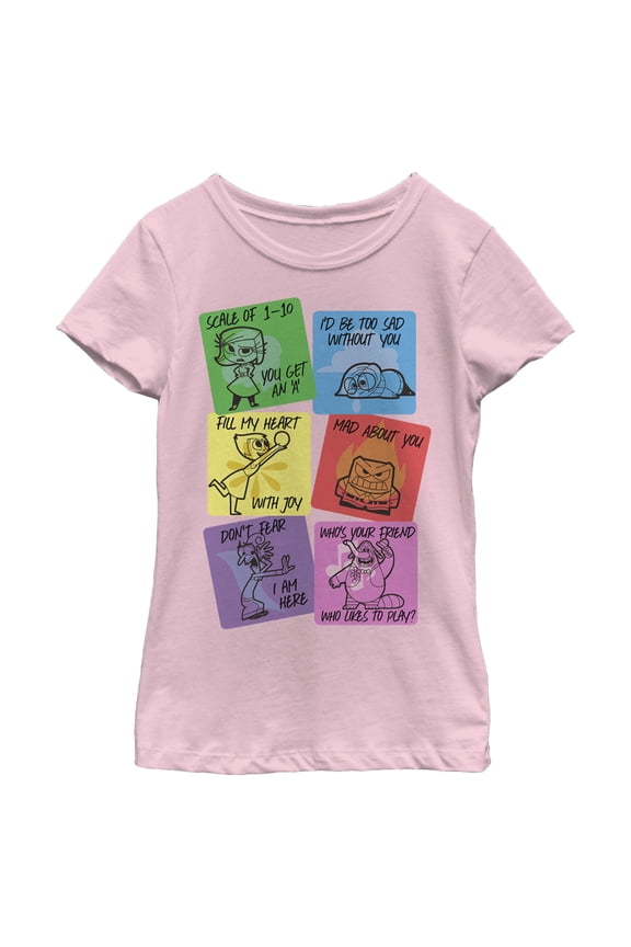 Girl's Inside Out Emotions Valentine Cards Graphic T-Shirt