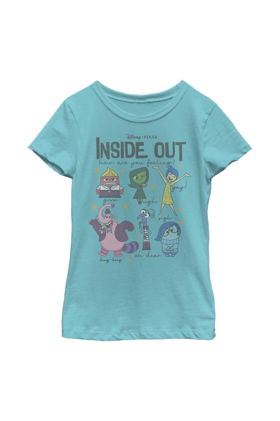 Girl's Inside Out How Are You Feeling Exclamations Distressed Graphic T-Shirt