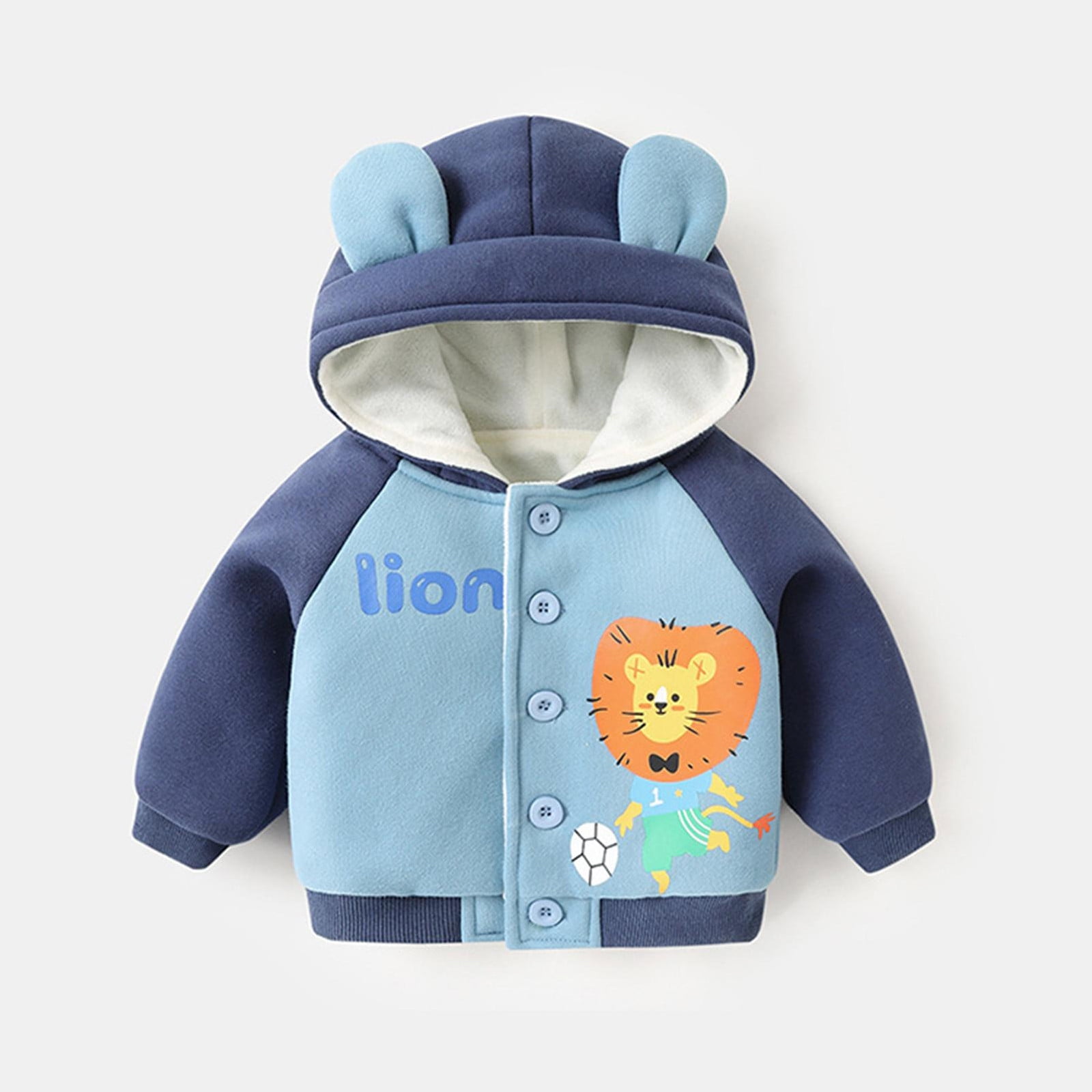 Girl's Jacket For Size 1824 Months Baby Hooded Cute Animal Print Coat