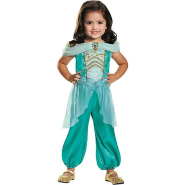 Girl's Jasmine Teal Classic Toddler Halloween Costume - Aladdin Live ...