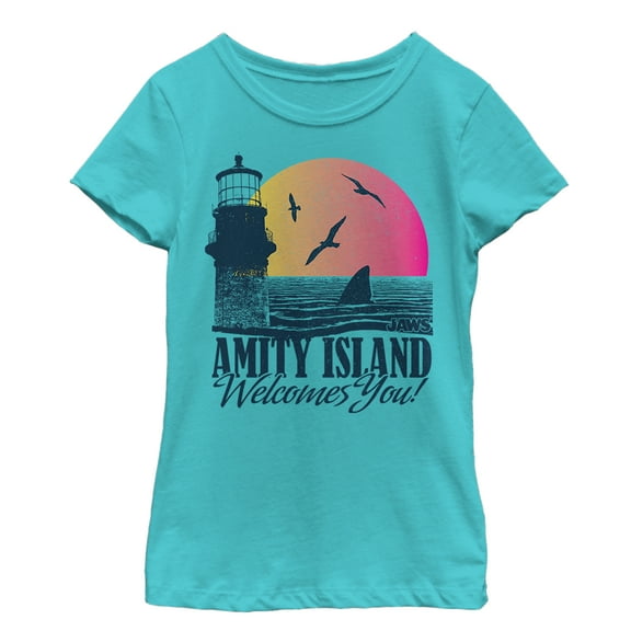 Girl's Jaws Amity Island Tourist Welcome  Graphic T-Shirt