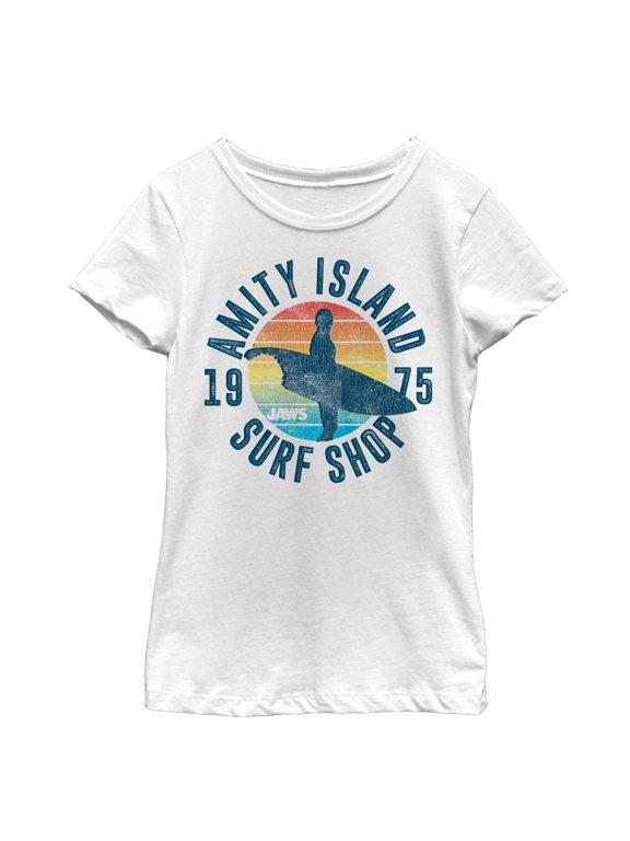 Girl's Jaws Retro Amity Island Surf Shop Graphic T-Shirt
