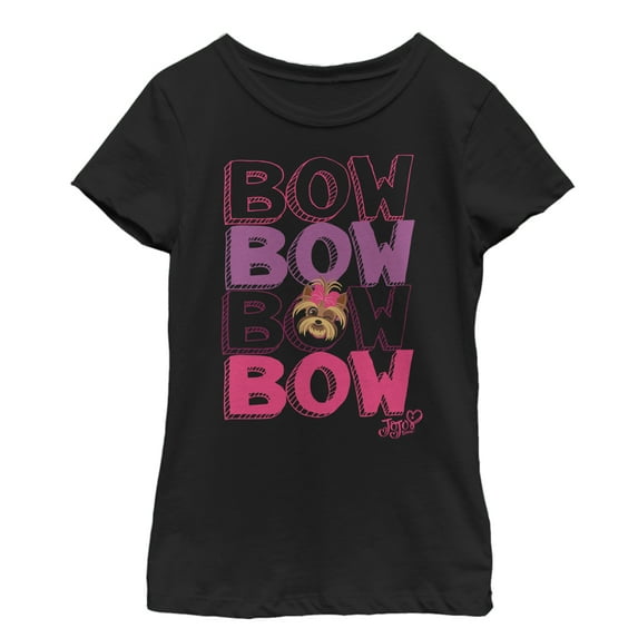 Girl's Jojo Siwa BowBow Dog Cartoon Graphic Tee Black Large