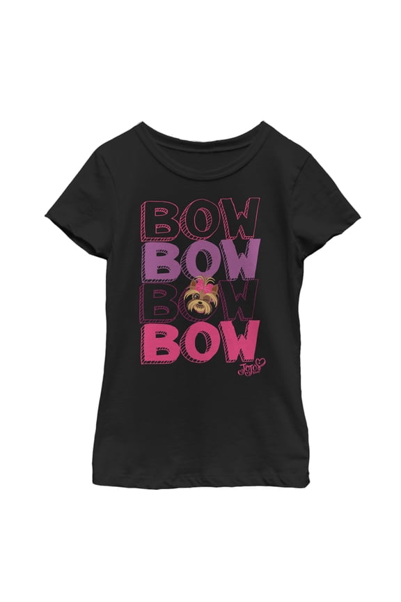 Girl's Jojo Siwa BowBow Dog Cartoon Graphic Tee Black Large