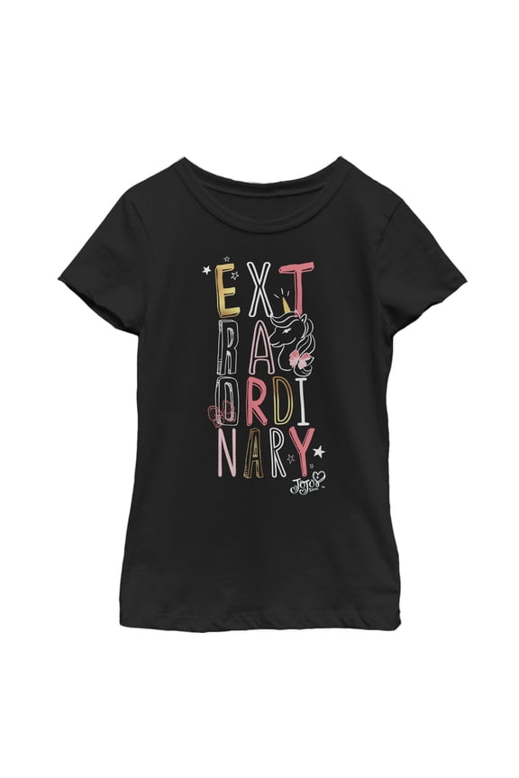 Girl's Jojo Siwa Extraordinary Unicorn Graphic Tee Black Large