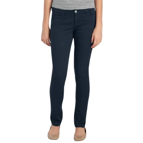 Girl's Juniors Schoolwear Skinny Fit Straight Leg 5 Pocket Pants Dark Navy 13