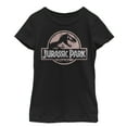 thumbnail image 1 of Girl's Jurassic Park Dusty Logo Graphic Tee Black Small, 1 of 3