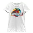 thumbnail image 1 of Girl's Jurassic Park Groovy Tie-Dye Logo  Graphic Tee White Large, 1 of 4