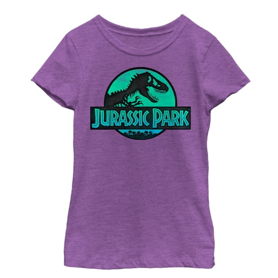Girl's Jurassic Park Ocean Ripple Logo Graphic Tee Purple Berry Small