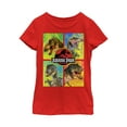 thumbnail image 1 of Girl's Jurassic Park T. Rex and Velociraptor  Graphic Tee Red Medium, 1 of 4