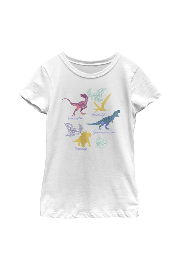 Girl's Jurassic World Botanical Dinosaurs Graphic T-Shirt