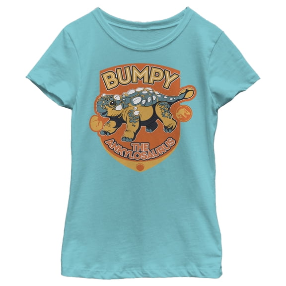 Girl's Jurassic World: Camp Cretaceous Bumpy the Ankylosaurus Graphic Tee Tahiti Blue Large