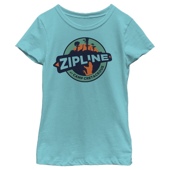 Girl's Jurassic World: Camp Cretaceous Zipline Circle Logo Graphic Tee Tahiti Blue X Small