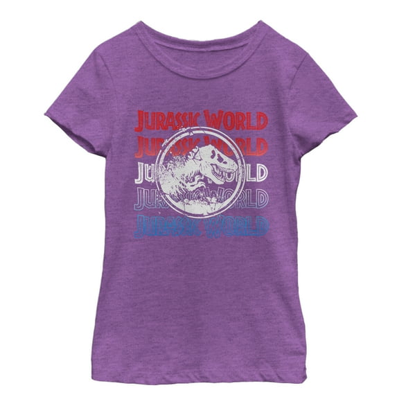 Girl's Jurassic World: Fallen Kingdom 4th of July Logo Graphic Tee Purple Berry Large