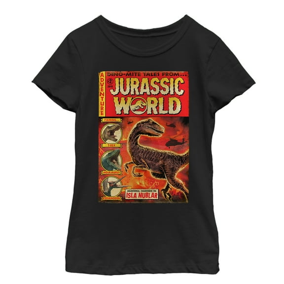 Girl's Jurassic World: Fallen Kingdom Dino-Mite Tales  Graphic Tee Black X Small