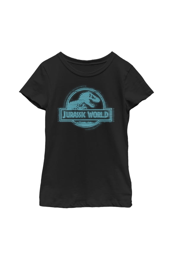 Girl's Jurassic World: Fallen Kingdom Glitch Logo Graphic Tee Black Small