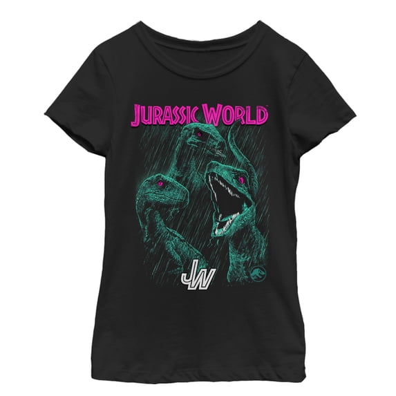 Girl's Jurassic World: Fallen Kingdom Raptor Eyes Graphic Tee Black Medium