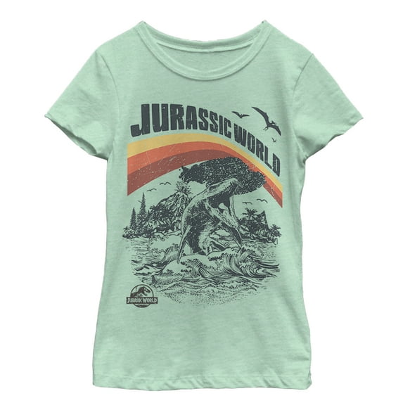 Girl's Jurassic World: Fallen Kingdom Retro Sea Dino Graphic Tee Mint Small