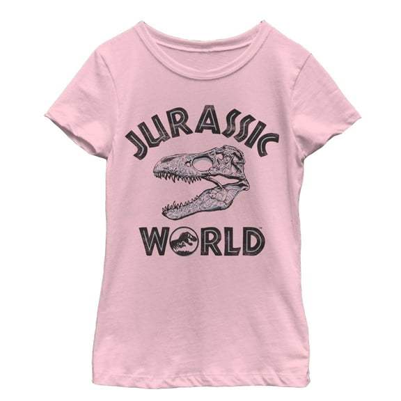 Girl's Jurassic World: Fallen Kingdom Skeleton Logo  Graphic Tee Light Pink X Small