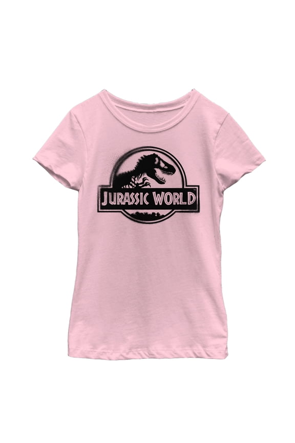 Girl's Jurassic World: Fallen Kingdom Spray Paint Print Logo  Graphic Tee Light Pink Small