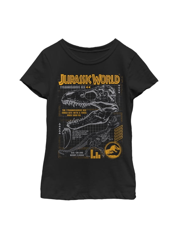 Girl's Jurassic World: Fallen Kingdom T.Rex Scary Facts Graphic Tee Black X Large
