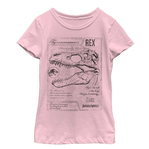 Girl's Jurassic World: Fallen Kingdom T. Rex Schematics  Graphic Tee Light Pink Small