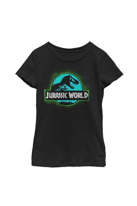 Girl's Jurassic World: Fallen Kingdom T. Rex Spray Paint Logo Graphic Tee Black Small