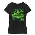 thumbnail image 1 of Girl's Jurassic World Fern Leaf Logo  Graphic Tee Black Small, 1 of 3