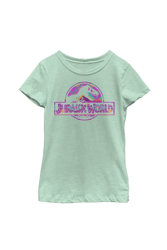Girl's Jurassic World Geometric Desert Logo  Graphic Tee Mint X Small