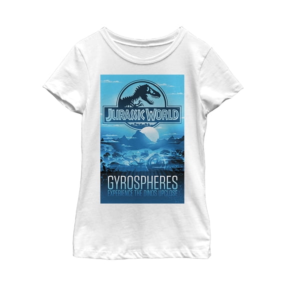 Girl's Jurassic World Gyrospheres Graphic Tee White X Small